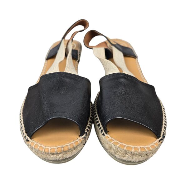 Toni Pons Teidi-P Balck Tan Espadrille Wedge Sandals Sz 41 US 10 Open Toe - Picture 9 of 14